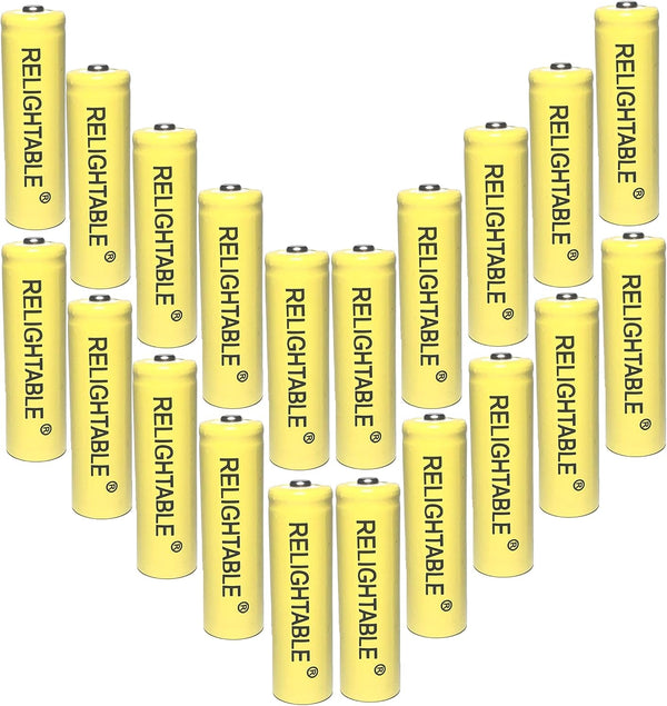 AA NiCd 600mAh 1.2V Rechargeable Batteries for Solar Garden Lights, Pack of 20