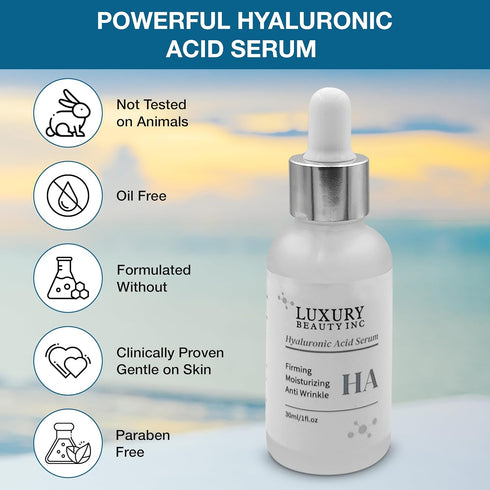 Inc Hyaluronic Acid Anti-Aging Face Serum Moisturizer, Firming Skin Care for Dark Spot Correcting and Deep Hydration