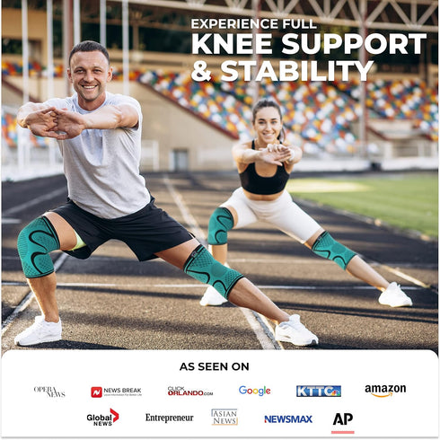 Modvel Compression Knee Brace for Women & Men, 2 Pack Knee Support Compression Sleeve for Pain Relief