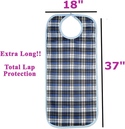 Washable Adult Bibs for Eating - Multi-Color Clothing Protectors for Men and Women