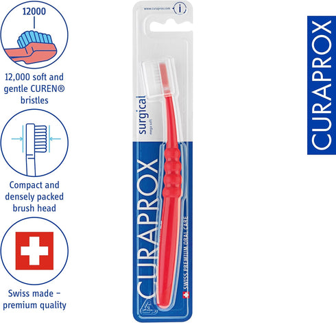 Curaprox CS Surgical Mega-Soft Toothbrush, Red