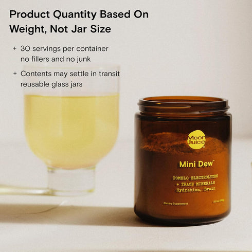 Moon Juice Mini Dew Electrolytes Powder - Pomelo Grapefruit, 30 Servings for Hydration & Brain Function