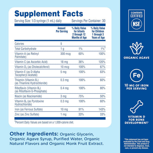 Mommy's Immune 2 30 ml Bliss Baby Multivitamin + Iron, Daily Essential Baby Vitamins for Support, Healthy Growth & Bone