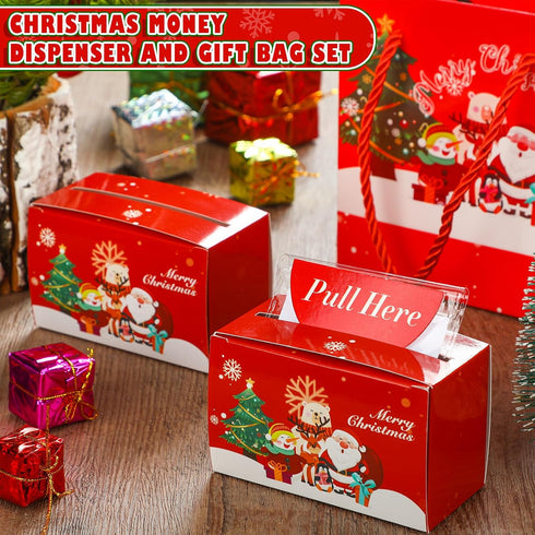 Resholder 9 Pack 200 Set Christmas Money Box for Cash Gift Pull Surprise Money Holder Gifts with Transparent Bill