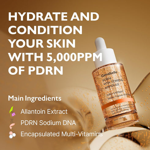 PDRN Vita Toning Ampoule - 1.01 fl oz, Lightweight Glass Skin & Toning Serum for Blemishes & Fine Lines