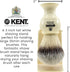Kent VSB6 1.5" Water Resistant Mock Ivory Shaving Brush Stand for BK2 and BK4