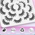 Losha 10 Pairs Wispy Faux Mink False Eyelashes, Soft 3D Volume Handmade Reusable Dramatic Long Eye Lashes Pack