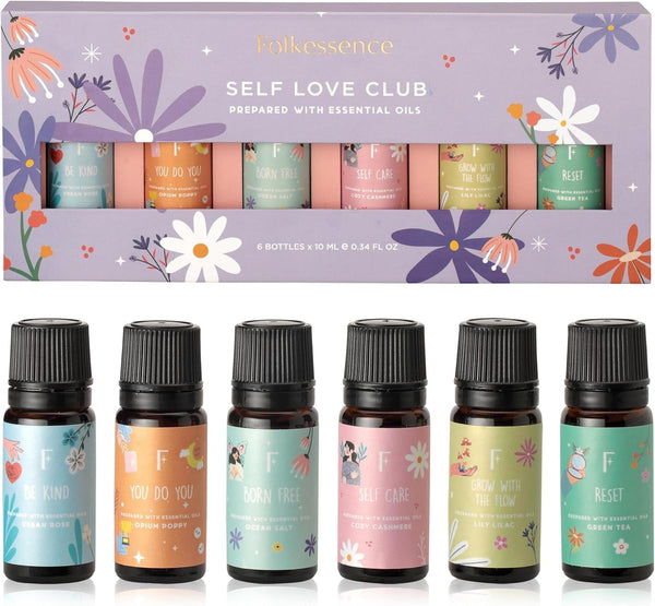 Folkulture Essential Oils Set | 6 Relaxing Fragrance Oils for Diffusers |