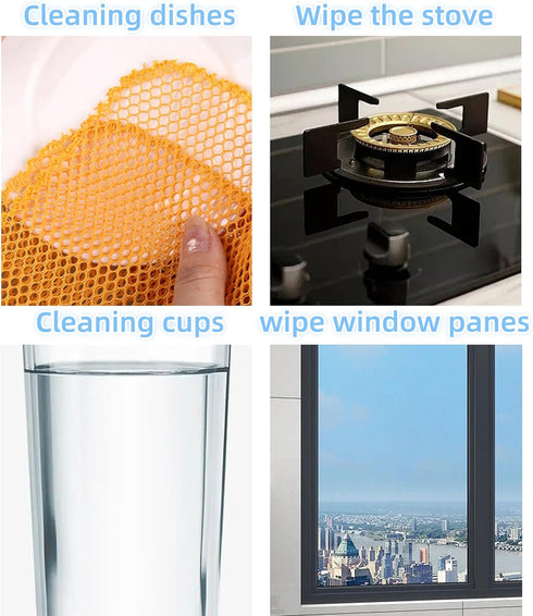 Heavy Duty Dish Scrubbers, Non-Scratch Scouring Pads, Odorless & Long Lasting for Kitchen and Bathroom Use
