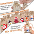 DERAYEE 36Pcs Christmas Jute Burlap Gift Bags, Small Craft Canvas Goodie Bags for Xmas Party Supplies