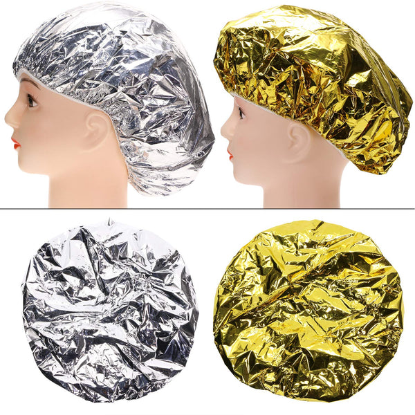 Tupalizy 4PCS Deep Conditioning Heat Cap, Aluminum Foil Shower Cap for Hair Dying & Hot Oil Treatments