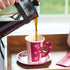 Royal Bluebonnet Paper Tea Cups and Saucer Sets - 24 Disposable Tea Party Decorations for Valentine's Day, Pink Floral