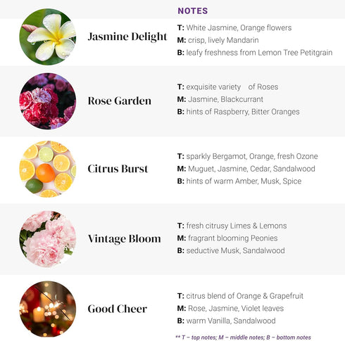 Set, Set: 5 0.33oz Fragrance Oil Bright & Happy Fragrance Oils for Diffusers for Home, Hotel Collection Diffuser Oil