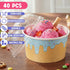 Jingmore 40 Count (8 oz) Paper Ice Cream Cups with Clear Dome Lids Disposable Dessert Cups Bulk Dessert Bowls Sundae