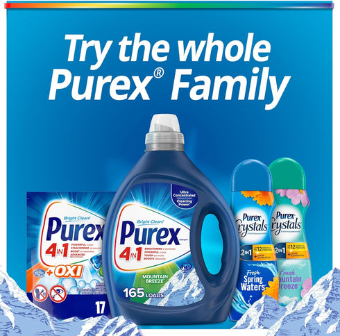 Purex Liquid Laundry Detergent, Ultra Concentrated, Mountain Breeze, 82.5 Ounce, 165 Loads