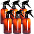 Youngever 6 Pack 12 Ounce Amber Plastic Spray Bottles, Refillable for Essential Oils & Cleaning Products