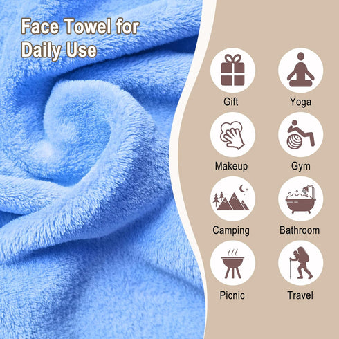 KODAMO Makeup Remover Cloth, 6 inch x 6 inch Reusable Pads Washable Travel Bag, Microfiber Makeup Removal Cloths, 12