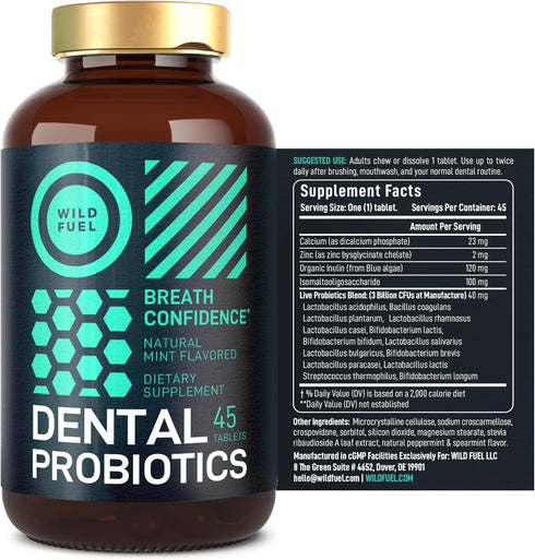 Oral Probiotics for Bad Breath | Dental Probiotics for Teeth & Gums | 3 Billion CFU Advanced Treatment | 45 Tablets