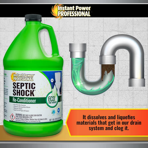 Instant Power Professional Septic Shock Re-Conditioner, Septic Tank System Treatment - 128 Fl. Oz.