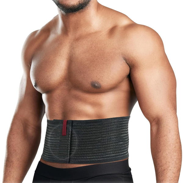 ORTONYX Umbilical Hernia Belt for Men and Women, 6.25" Abdominal Binder with Hernia Support Pad, Black OX5241-L/XL