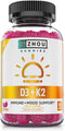 Zhou Nutrition Vitamin D3 K2 Gummies - 5000 IU D3 & 90 mcg K2 for Bone & Heart Health, 60 Count