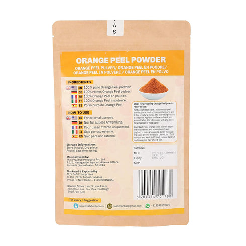 SVATV Orange Peel Powder| Natural, Soft and Smooth Skincare Powder | Face Pack | Used for Soap making - 227g, Half Pound