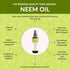 Organic Veda Neem Oil - Pure, Cold Pressed Neem Oil for Skin, Hair, Face, Body, Scalp - Rich in Vitamin E, 3.4 fl oz