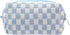 PAZIMIIK Checkered Makeup Bag for Purse, Portable Zipper Cosmetic Case for Travel Accessories (Blue)