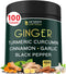 5in1 Ginger Supplement 7550mg - 100 Vegan Capsules for Digestion, Immune & Heart Health