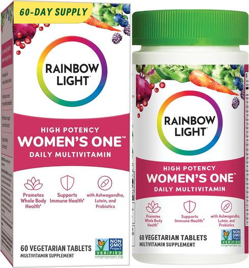 Rainbow Light Womens One High-Potency Daily Multivitamin - Immune Support with Vitamin C, Biotin, 60 Count