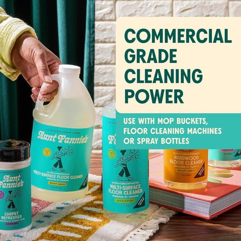 Aunt Fannie's Ultra Concentrated Floor Cleaner - Multi-Surface Vinegar Wash with Bright Lemon Scent