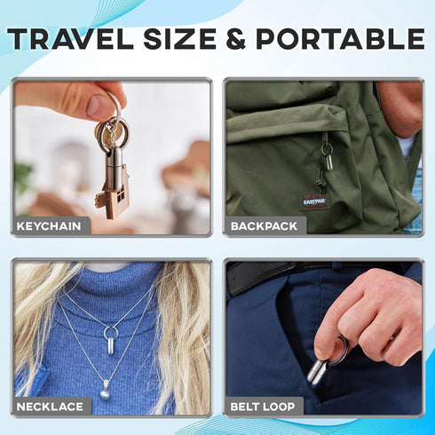 Titanium Keychain Pill Holder, Small Waterproof Pill Case Container with Carabiner Clip for Travel