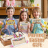 Yeyeplum 8 Set Pcs Easter Bunny Money Holder Wooden Money Holders Cash Gift Holder with Bunny Egg Chick Designs Box