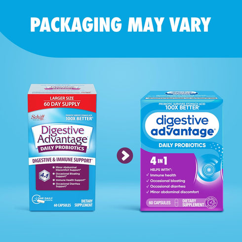 Digestive Advantage Probiotics for Digestive Health, Daily Probiotics for Women & Men, 60ct Capsules
