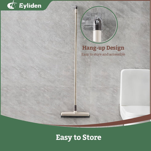 Eyliden Push Broom Indoor: Multi-Surface Angle Broom with 48" Long Handle for Cleaning Indoor and Outdoor