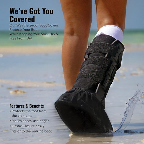 Walking Boot Weather Resistant Protector, Washable & Durable Waterproof Foot Cover for Orthopedic Walker Boots