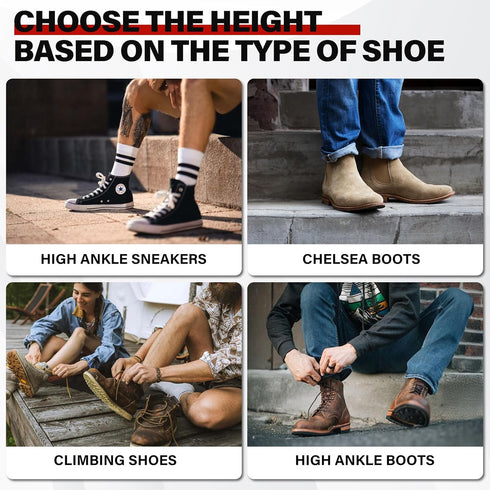 ERGOfoot Height Increase Insoles for Men Women - Adjustable Invisible Shoe Lifts & Height Boosters