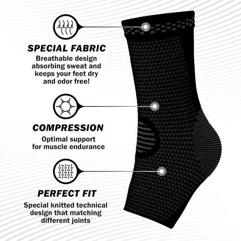 POWERLIX Legs Orthopedic Brace Compression Support Sleeve (Pair) for Swelling, Sprain, Plantar Fasciitis, Arthritis