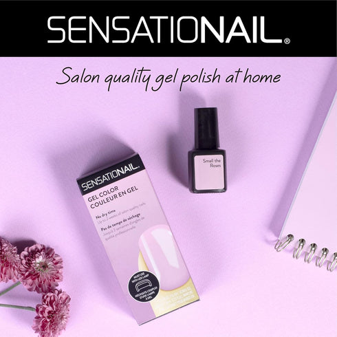 Sensationail Gel Nail Polish - Smell the Roses, At Home Quick-Cure Polish, Glossy, Long-Lasting, Lasts Up to 2 Weeks