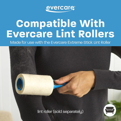 Evercare All Purpose Lint Brush, Value Pack with 5 Rollers (300 Sheets Total), Blue