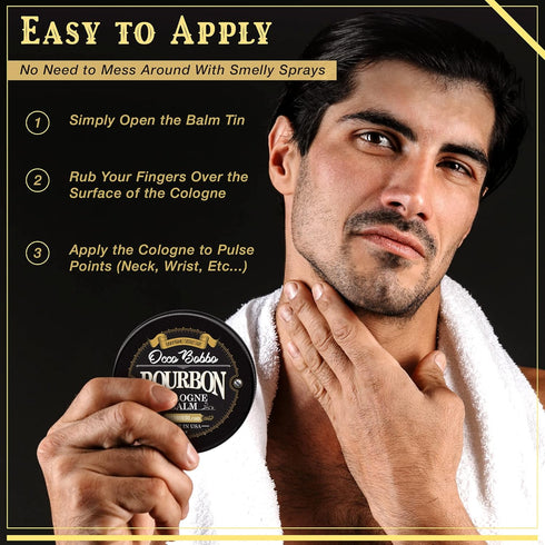 Occo Bobbo Solid Cologne, Bourbon and Sandalwood Scent, 2 Ounce Concentrated Balm for Men