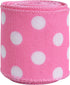TONIFUL 2.5 Inch Wired Edge Ribbon, Baby Pink Polka Dots Burlap Ribbon, Summer Spring Wired Ribbon, for Gift Wrapping, Wreath Bows Making, Crafts Home Decoration, Easter Decor(Baby Pink,6yds) by TONIFUL