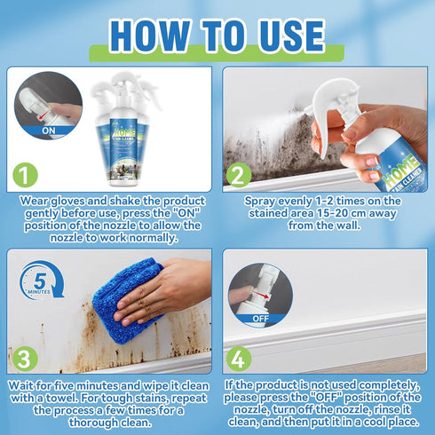 Wall Cleaner Spray, Household Mold Stain Cleaning Spray Deep Clean, All-Purpose Cleaner Spray for Tiles, Walls