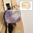 Ollabaky 7 Purple Rose Marble Pill Case, Weekly Portable Pill Bag Container Days Cute Pill Box Organizer Vitamin