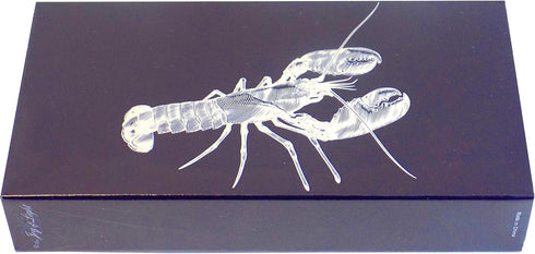 The Joy of Light Designer Matches White Lobster On Navy Blue Embossed 4" Collectible Matchbox