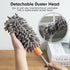 Tukuos Microfiber Duster for Cleaning, Hand Washable with 2pcs Replaceable Heads, Extendable Pole for Home Use