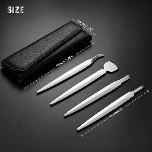 FERYES Pedicure Knife Ingrown Toenail Kit, 4 PCS Professional Tool Kit with Leather Case