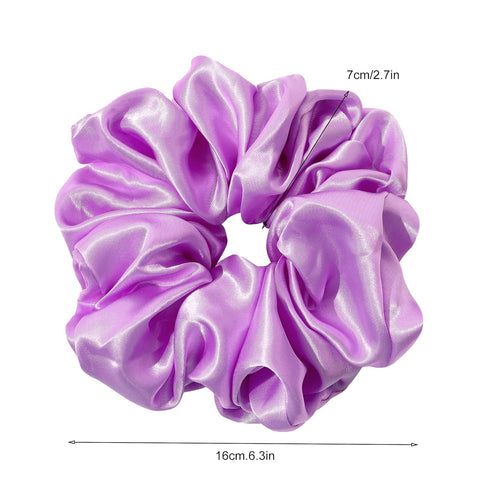 Scrunchies Hair Ties for Women - Big Silk Satin Jumbo Cute Chiffon Scrunchy Pack for Thick Hair, Hair Accessories Gift