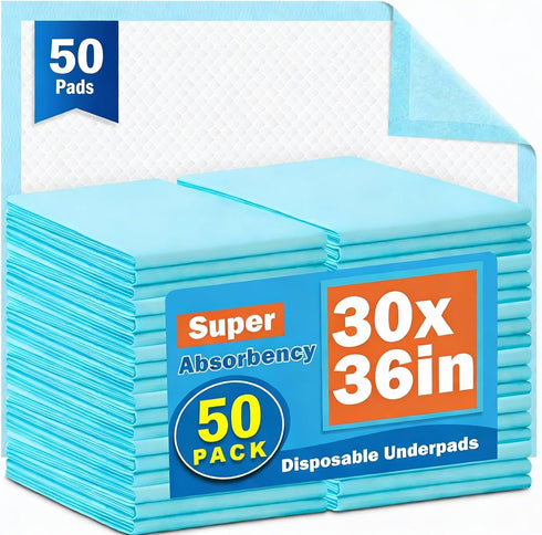 VISRIE Bed Pads Disposable Adult 30 x 36 (50 Count), Super Absorbent Disposable
