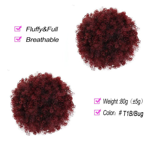 THEMIS HAIR Afro Puff Drawstring Ponytail for Black Women - High Puff Short Ponytail Bun for Natural Hair